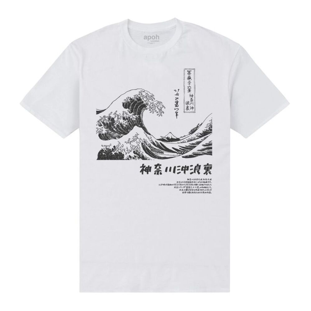 Apoh Unisex Adult Mono Hokusai T-Shirt / White